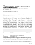 Báo cáo khoa học: " An assessment of the RIFLE criteria for acute renal failure in critically ill HIV-infected patients"