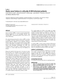 Báo cáo khoa học: "Acute renal failure in critically ill HIV-infected patients"
