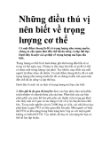 Những điều thú vị nên biết về trọng lượng cơ thể