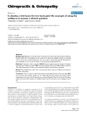 Báo cáo y học: "Is obesity a risk factor for low back pain? An example of using the evidence to answer a clinical question"