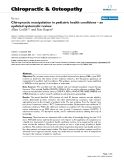 Báo cáo y học: "Chiropractic manipulation in pediatric health conditions – an updated systematic review"