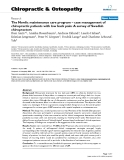Báo cáo y học: "The Nordic maintenance care program – case management of chiropractic patients with low back pain: A survey of Swedish chiropractors"