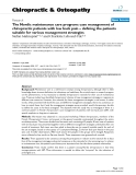 Báo cáo y học: "The Nordic maintenance care program: case management of chiropractic patients with low back pain – defining the patients suitable for various management strategies"