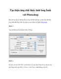 Tạo hiệu ứng chữ thủy tinh long lanh với Photoshop