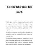 Có thể khử mùi hôi nách