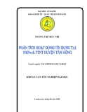 Luận văn: Phân tích hoạt động tín dụng tại NHNo & PTNT Huyện Tân Hồng.