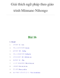 Giải thích ngữ pháp theo giáo trình Minnano NihongoBài 16I - Từ mới 1. 2. 3. 4. 5.
