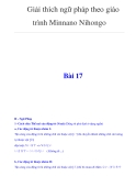 Giải thích ngữ pháp theo giáo trình Minnano NihongoBài 17II - Ngữ Pháp 1- Cách chia
