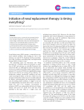 Báo cáo y học: "Initiation of renal replacement therapy: is timing everything"