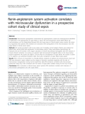 Báo cáo y học: "Renin-angiotensin system activation correlates with microvascular dysfunction in a prospective cohort study of clinical sepsis"