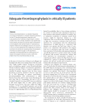 Báo cáo y học: "Adequate thromboprophylaxis in critically ill patients"
