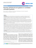 Báo cáo y học: "Nicotine withdrawal and agitation in ventilated critically ill patients"