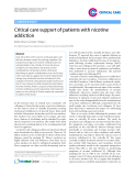 Báo cáo y học: " Critical care support of patients with nicotine addiction"