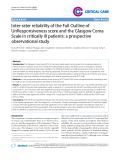 Báo cáo y học: "Inter-rater reliability of the Full Outline of UnResponsiveness score and the Glasgow Coma Scale in critically ill patients: a prospective observational study"