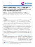 Báo cáo y học: "Prohormones for prediction of adverse medical outcome in community-acquired pneumonia and lower respiratory tract infections"