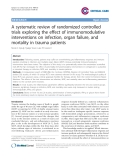 Báo cáo y học: "A systematic review of randomized controlled trials exploring the effect of immunomodulative interventions on infection, organ failure, and mortality in trauma patient"