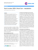 Báo cáo y học: "Year in review 2009: Critical Care – metabolism"