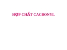 Hợp chất cacbonyl
