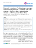Báo cáo y học: "Diagnostic implications of soluble triggering receptor expressed on myeloid cells-1 in patients with acute respiratory distress syndrome and abdominal diseases: a preliminary observational study"