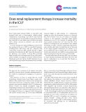 Báo cáo y học: " Does renal replacement therapy increase mortality in the ICU"