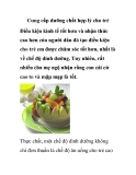 Cung cấp dưỡng chất hợp lý cho trẻ