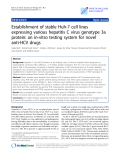 Báo cáo sinh học: " Establishment of stable Huh-7 cell lines expressing various hepatitis C virus genotype 3a protein: an in-vitro testing system for novel anti-HCV drugs"