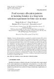 Báo cáo khoa hoc:"Food resource allocation patterns in lactating females in a long-term selection experiment for litter size in mice"