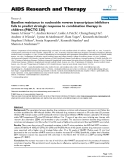 Báo cáo y học: "Baseline resistance to nucleoside reverse transcriptase inhibitors fails to predict virologic response to combination therapy in children (PACTG 33."