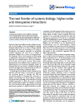 Báo cáo y học: "The next frontier of systems biology: higher-order and interspecies interactions"