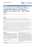 Báo cáo y học: " The contrasting roles of PPARδ and PPARg in regulating the metabolic switch between oxidation and storage of fats in white adipose tissue"