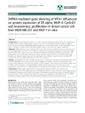 báo cáo khoa học: "ShRNA-mediated gene silencing of MTA1 influenced on protein expression of ER alpha, MMP-9, CyclinD1 and invasiveness, proliferation in breast cancer cell lines MDA-MB-231 and MCF-7 in vitro"