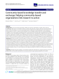 báo cáo khoa học: " Community-based knowledge transfer and exchange: Helping community-based organizations link research to action"