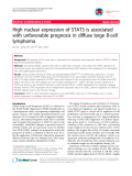 Báo cáo y học: "High nuclear expression of STAT3 is associated with unfavorable prognosis in diffuse large B-cell lymphoma"