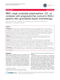 báo cáo khoa học: "RRM1 single nucleotide polymorphism -37C®A correlates with progression-free survival in NSCLC patients after gemcitabine-based chemotherapy"