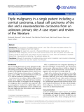 báo cáo khoa học: "Triple malignancy in a single patient including a cervical carcinoma, a basal cell carcinoma of the skin and a neuroendocrine carcinoma from an unknown primary site: A case report and review of the literature"