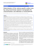 báo cáo khoa học: "Determination of the volume-specific surface area by using transmission electron tomography for characterization and definition of nanomaterials"