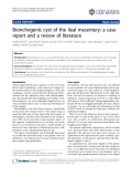 báo cáo khoa học: "Bronchogenic cyst of the ileal mesentery: a case report and a review of literature"