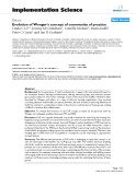 Báo cáo y học: "Evolution of Wenger's concept of community of practice"