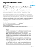Báo cáo y học: " Development of a minimization instrument for allocation of a hospital-level performance improvement intervention to reduce waiting times in Ontario emergency departments"