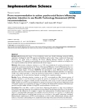 báo cáo khoa học: "From recommendation to action: psychosocial factors influencing physician intention to use Health Technology Assessment (HTA) recommendations"
