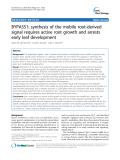 báo cáo khoa học: " BYPASS1: synthesis of the mobile root-derived signal requires active root growth and arrests early leaf development"