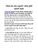 Món ăn cho người viêm phế quản mạn