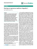 báo cáo khoa học: " Musings on genome medicine: Hepatitis C David G Nathan and Stuart H Orkin"