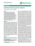 báo cáo khoa học: " Likelihood ratios for genome medicine"