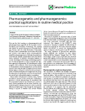 báo cáo khoa học: " Pharmacogenetics and pharmacogenomics: practical applications in routine medical practice"