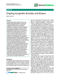 báo cáo khoa học: "  Singling out genetic disorders and disease"