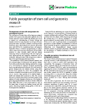 báo cáo khoa học: "Public perception of stem cell and genomics research"