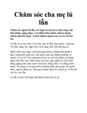 Chăm sóc cha mẹ lú lẫn