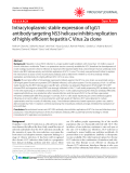 Báo cáo y học: "Intracytoplasmic stable expression of IgG1 antibody targeting NS3 helicase inhibits replication of highly efficient hepatitis C Virus 2a clone"