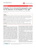 Báo cáo y học: "Evaluation of an immunochromatographic assay for the detection of anti-hepatitis A virus IgM"